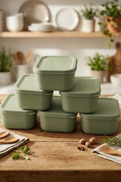 Hermia Set de 6 Cajas de Almacenamiento BU0064 Verde